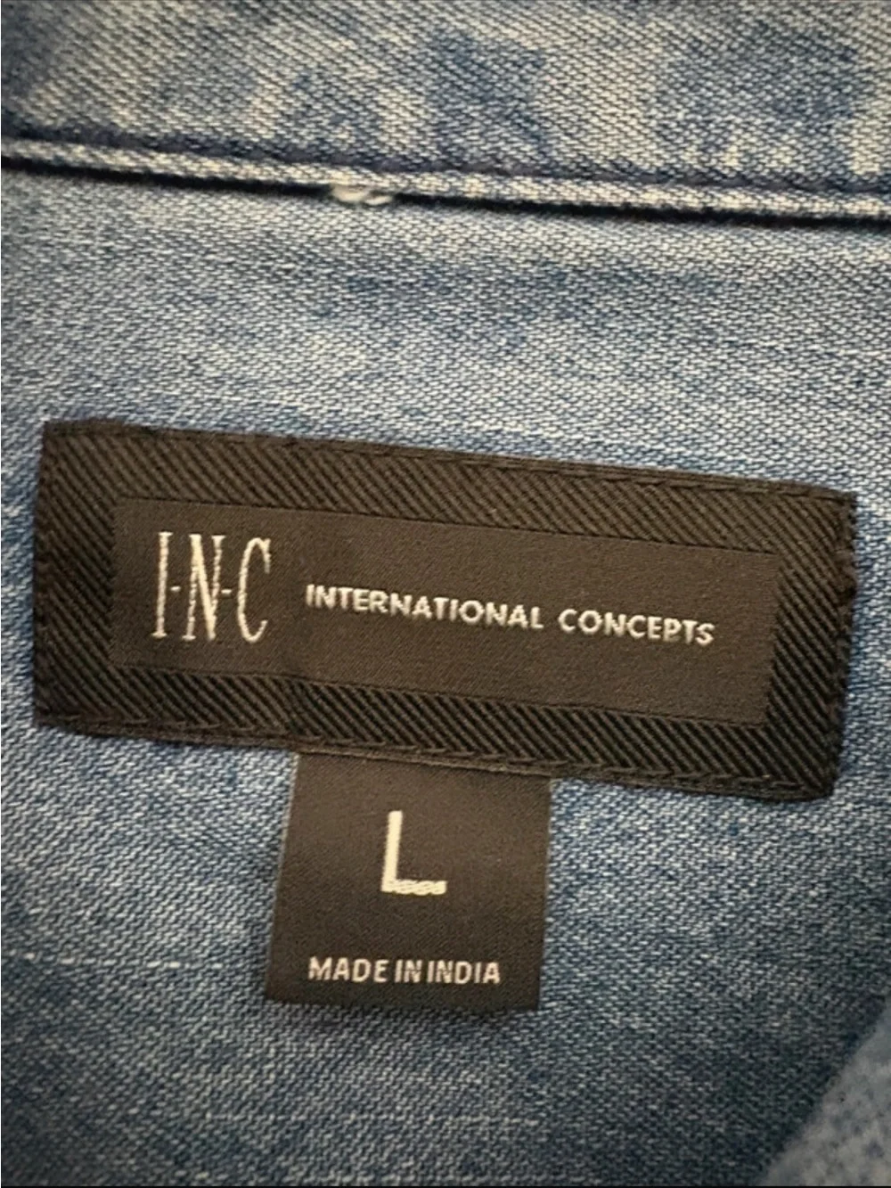 INC Mens Denim Snap Front Shirt Size Large New - Picture 5 of 5